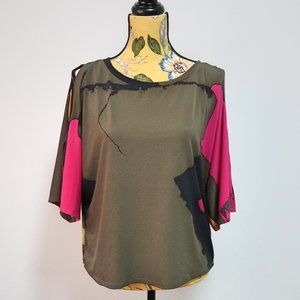 Rachel Roy 3/4 Length Split Sleeve Shirt Medium